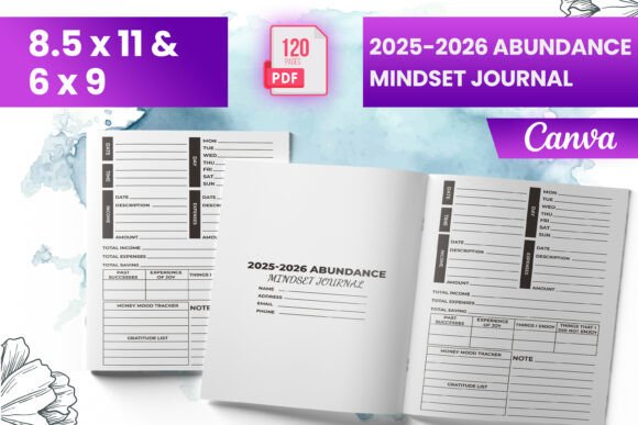 2025-2026 Abundance Mindset Journal: A Powerful Tool for Self-Growth and Productivity