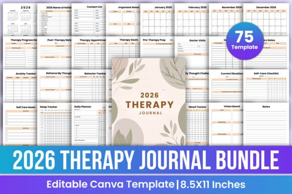 2026 Therapy Journal Bundle Canva Kdp: A Comprehensive Tool for Mental Wellness
