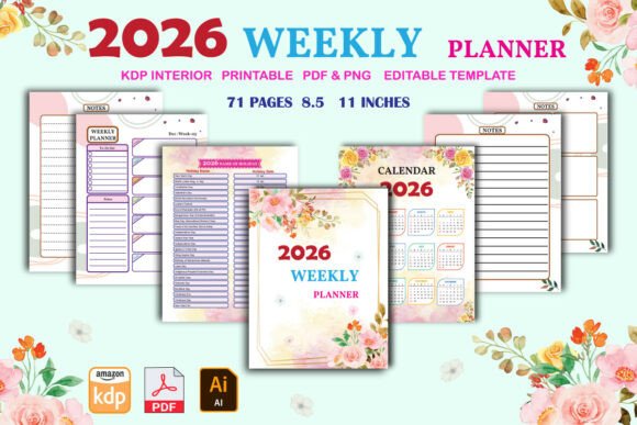 2026 Weekly Planner – KDP Ready