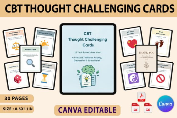 CBT Thought Challenging Cards