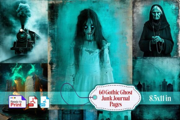 Gothic Ghost Junk Journal Pages