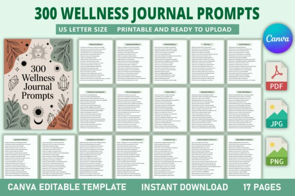 Take Control of Your Wellness Journey with 300 Editable Wellness Journal Prompts